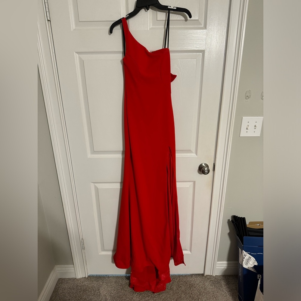 {B. DARLIN} Red One Shoulder Prom Formal Dress